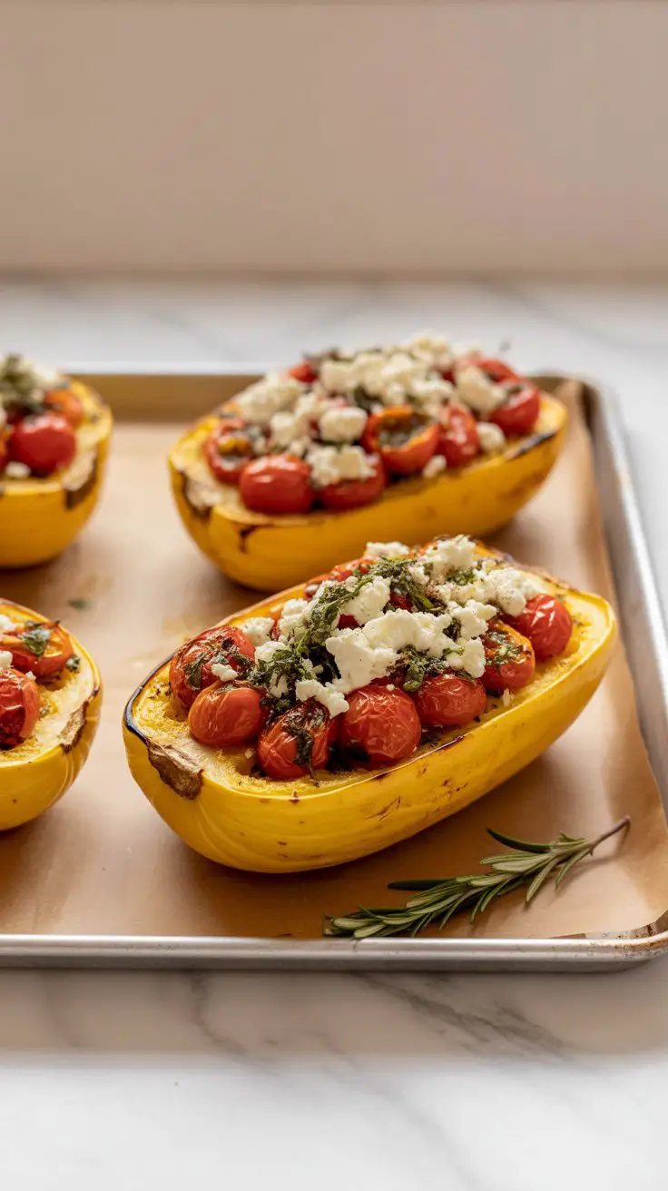 BEST Feta and Tomato Spaghetti Squash