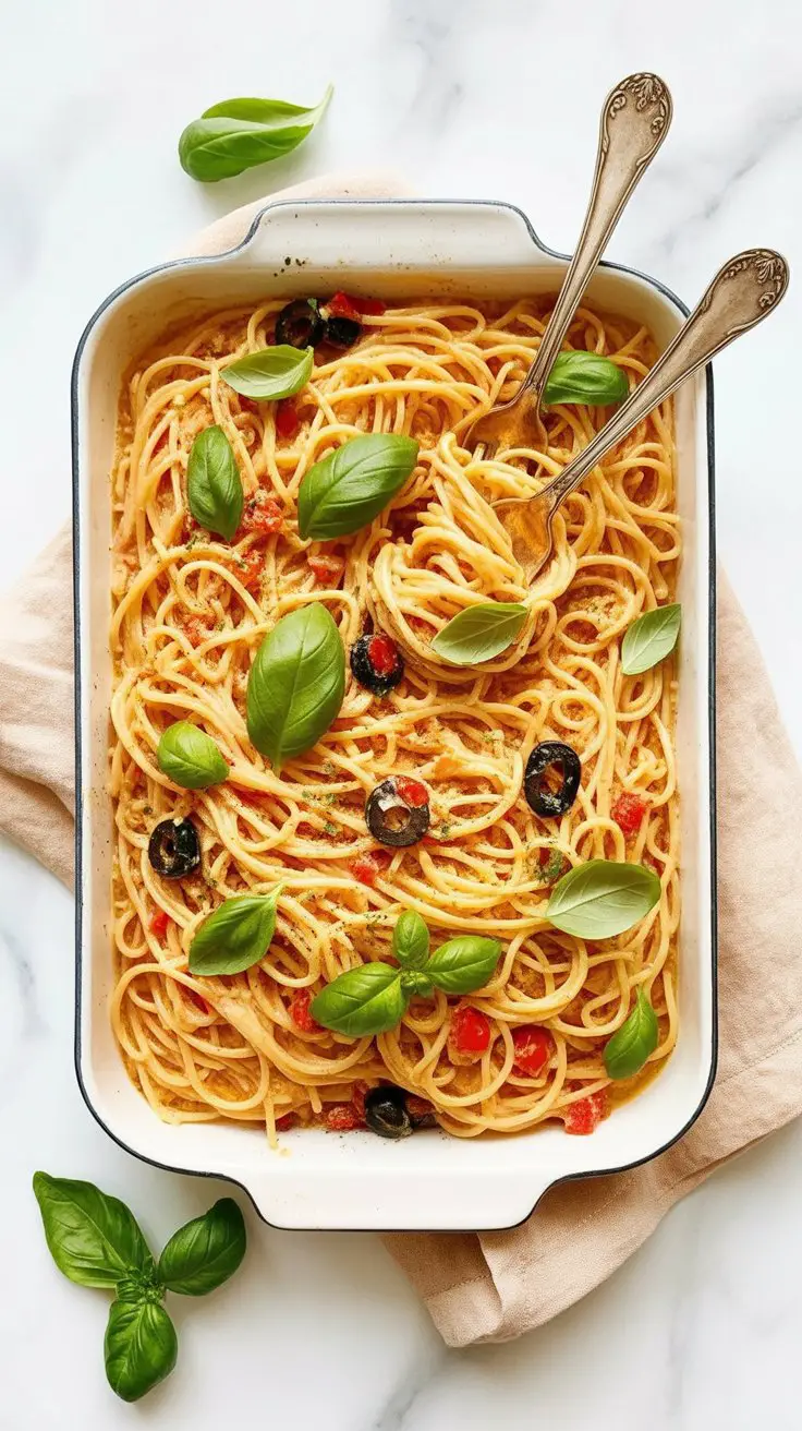 BEST Low Carb Baked Feta Pasta