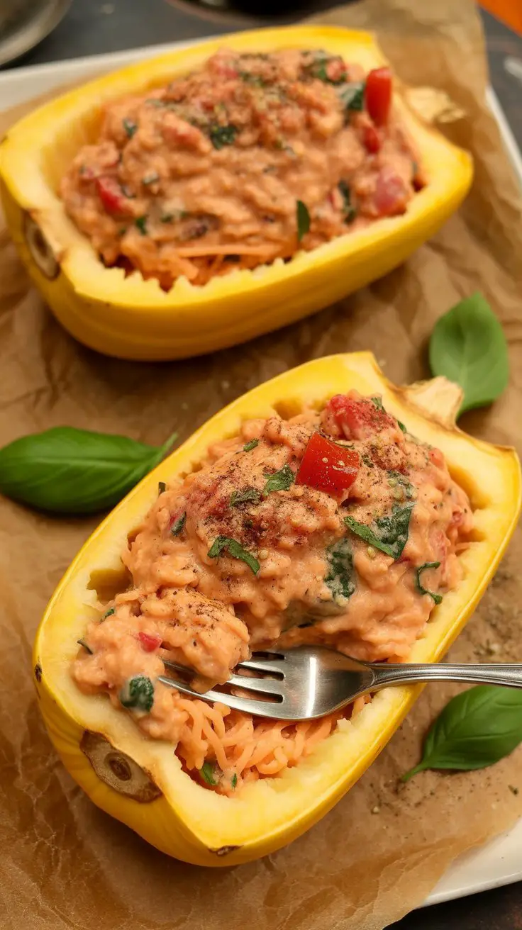 Baked Boursin Spaghetti Squash
