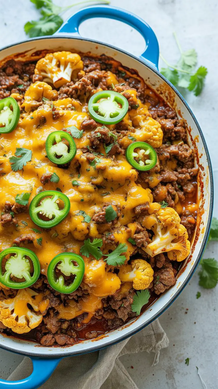 Cauliflower Beef Taco Skillet