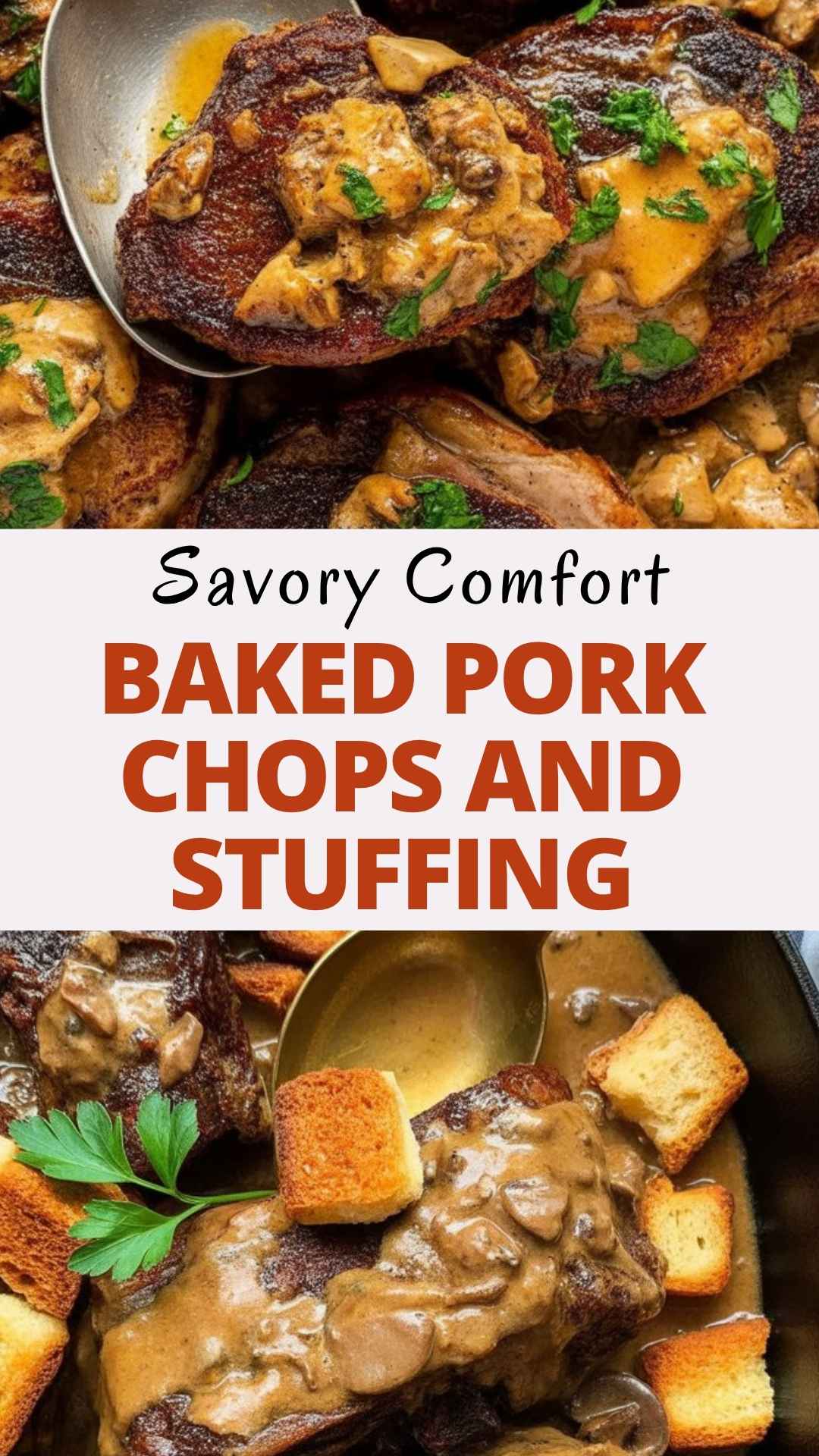 EASY Baked Pork Chops and Stuffing