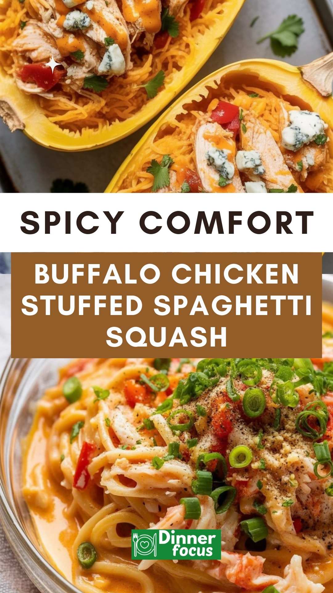 EASY Buffalo Chicken Stuffed Spaghetti Squash