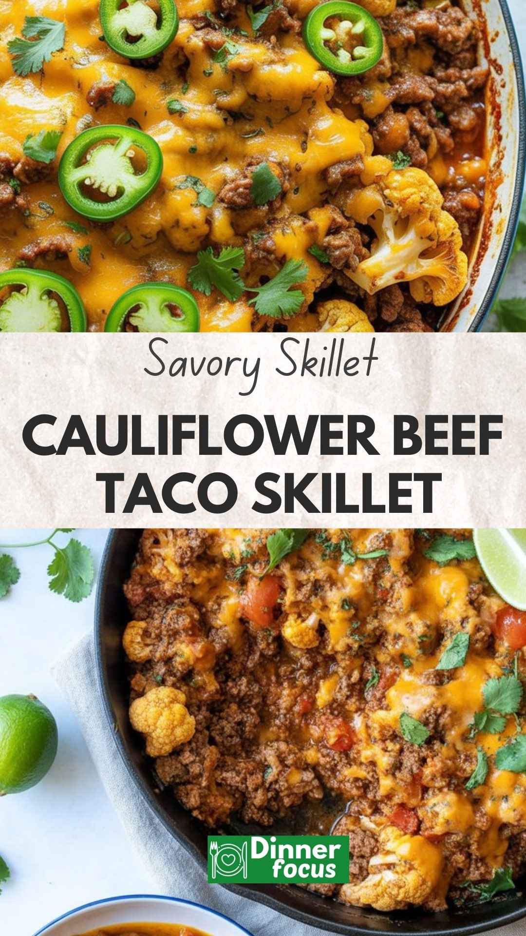 EASY Cauliflower Beef Taco Skillet