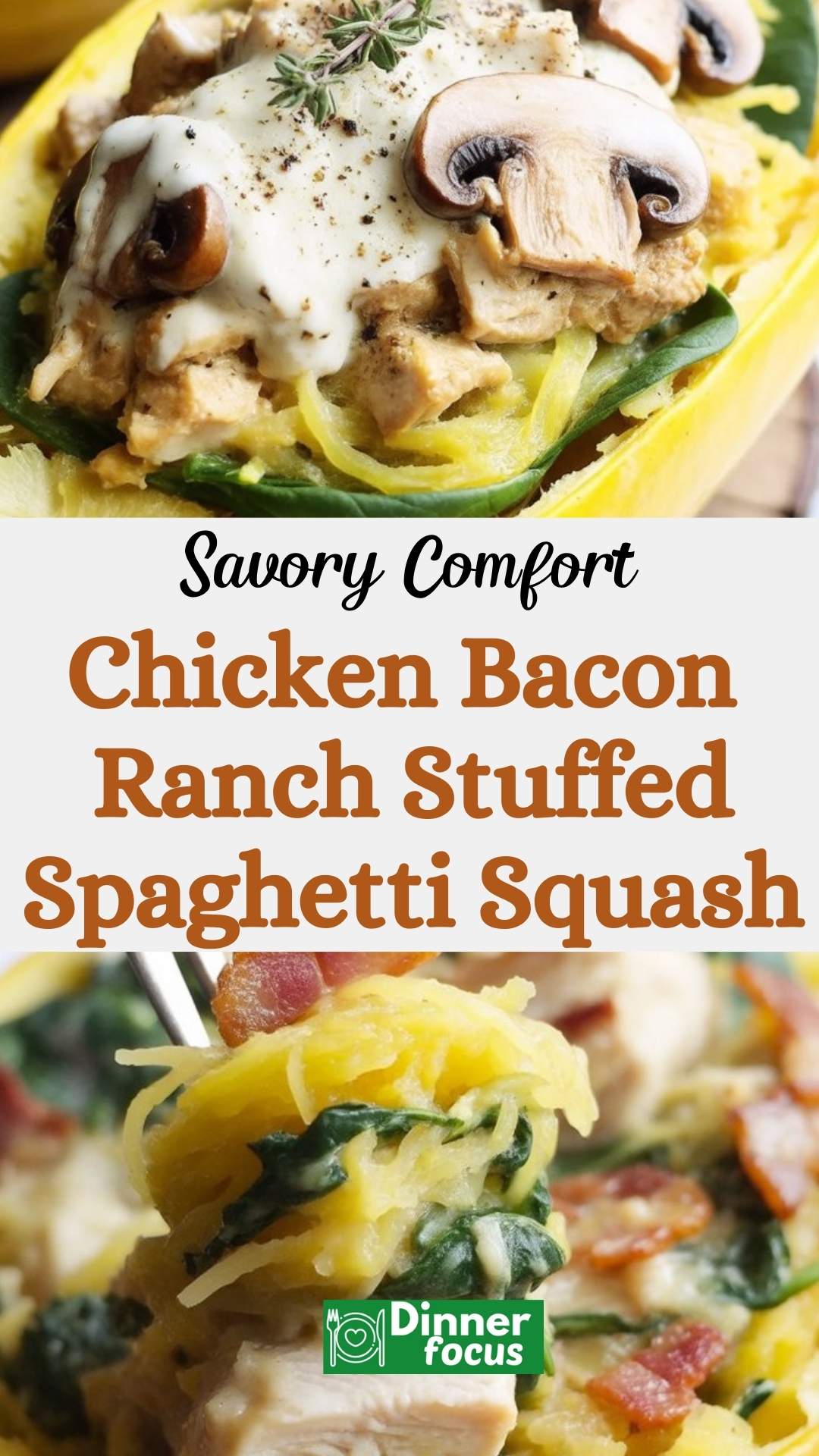 EASY Chicken Bacon Ranch Stuffed Spaghetti Squash