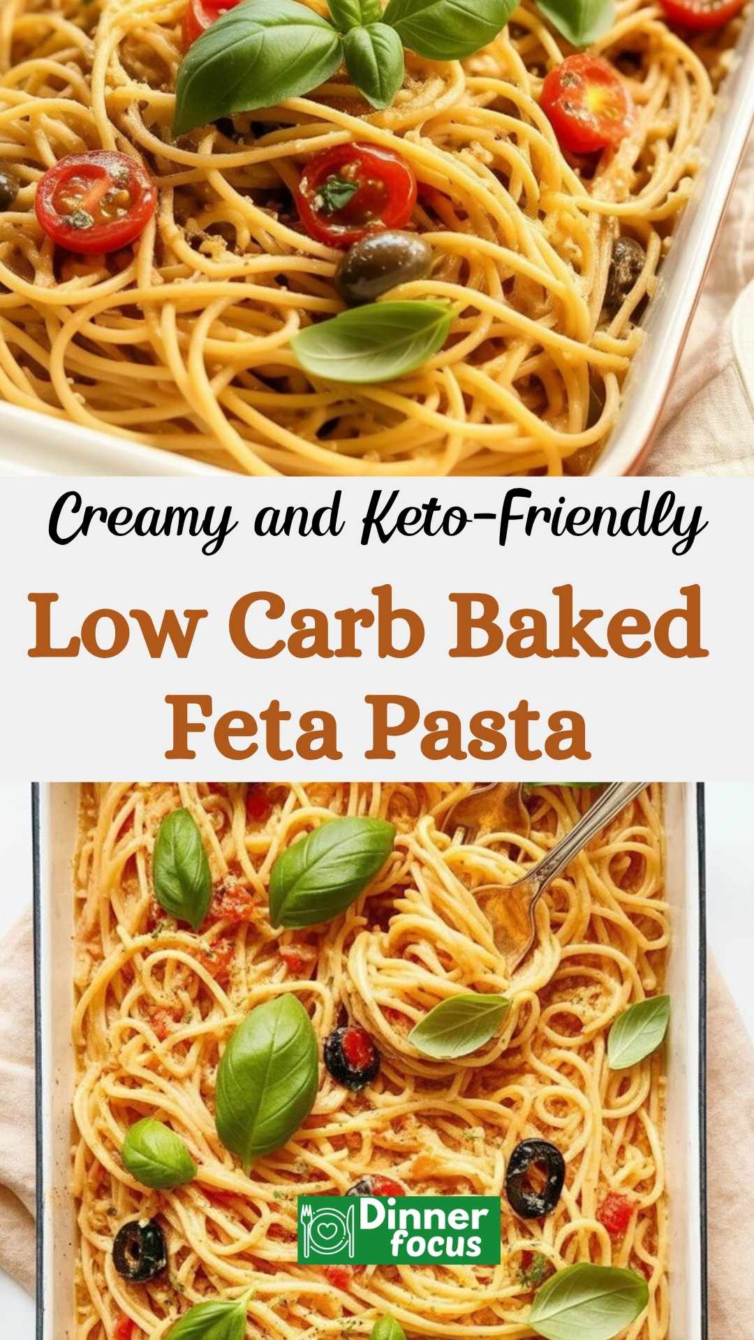 EASY Low Carb Baked Feta Pasta