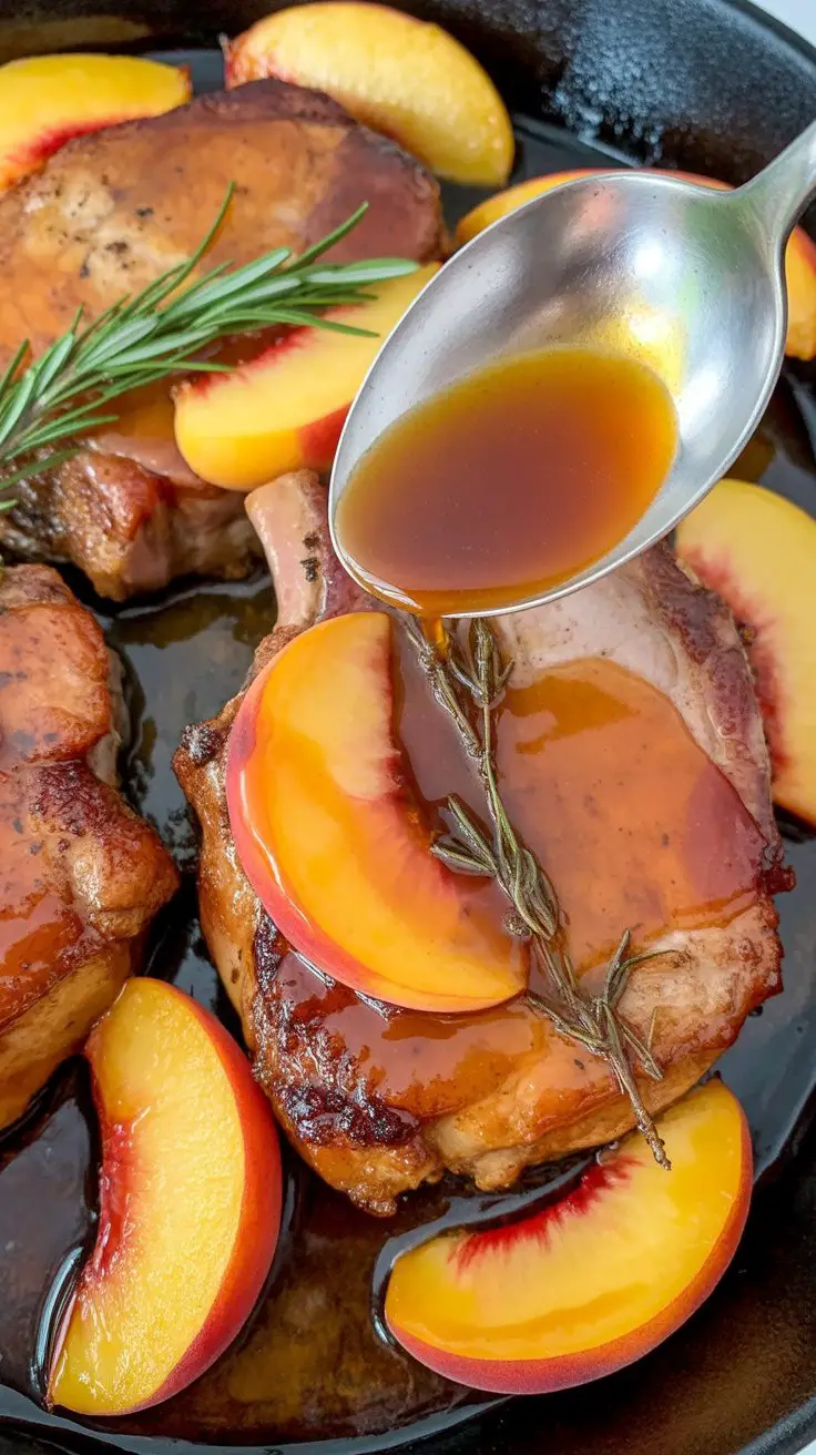 Pork Chops and Peaches