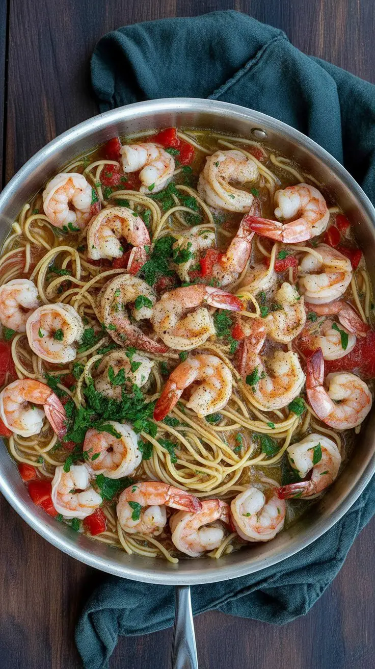 Shrimp Pasta - Mediterranean-Style