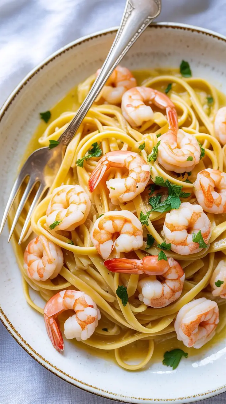 best Shrimp Scampi with Linguini