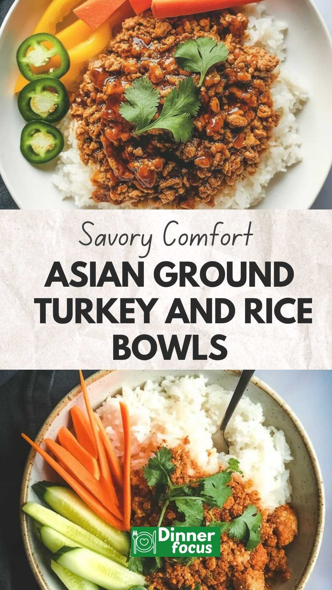 easy Asian Ground Turkey and Rice Bowls