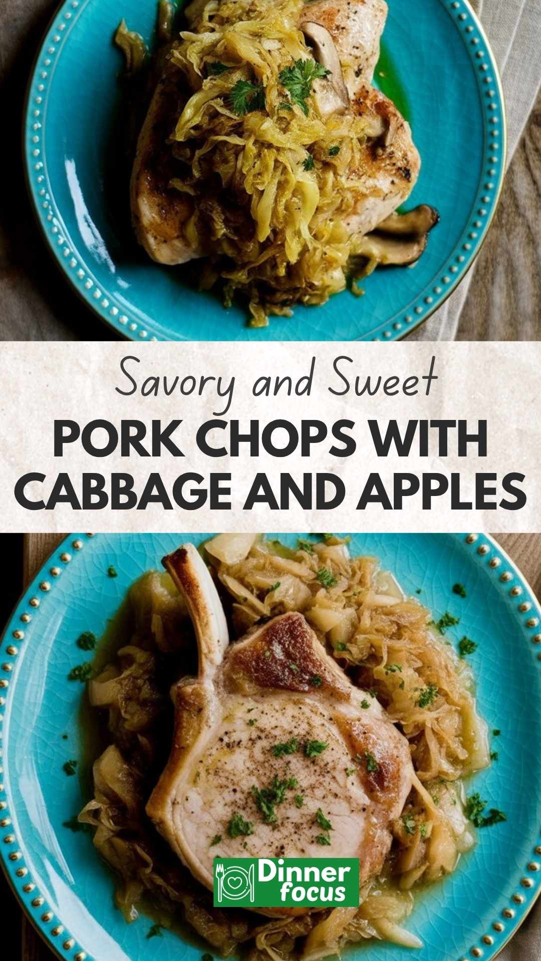 easy Pork Chops with Cabbage and Apples